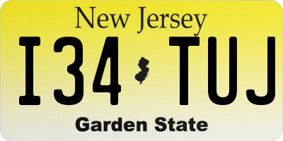 NJ license plate I34TUJ