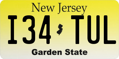 NJ license plate I34TUL