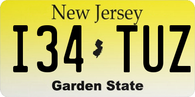 NJ license plate I34TUZ