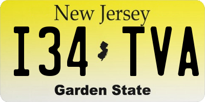 NJ license plate I34TVA