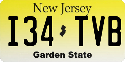 NJ license plate I34TVB