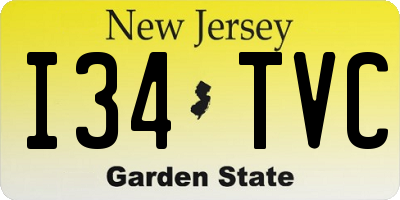 NJ license plate I34TVC