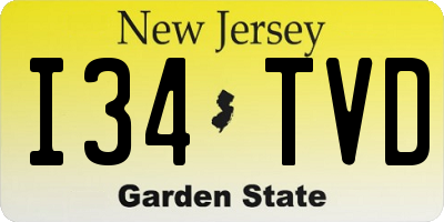 NJ license plate I34TVD