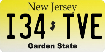 NJ license plate I34TVE