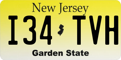 NJ license plate I34TVH