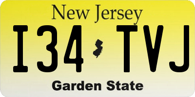 NJ license plate I34TVJ