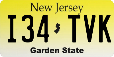 NJ license plate I34TVK