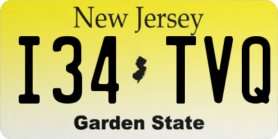 NJ license plate I34TVQ