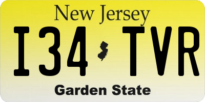 NJ license plate I34TVR