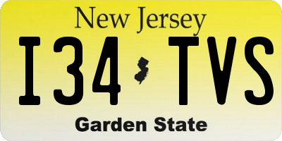 NJ license plate I34TVS