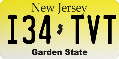 NJ license plate I34TVT