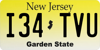 NJ license plate I34TVU
