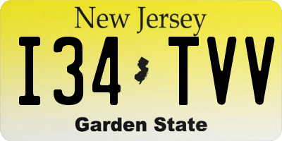 NJ license plate I34TVV