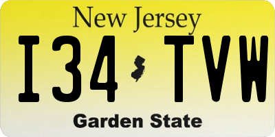 NJ license plate I34TVW