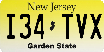 NJ license plate I34TVX