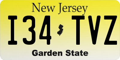 NJ license plate I34TVZ