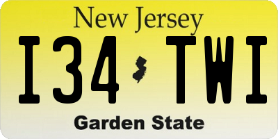 NJ license plate I34TWI