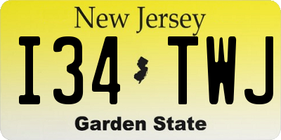NJ license plate I34TWJ