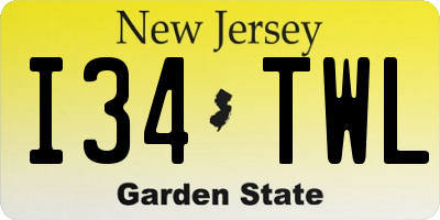 NJ license plate I34TWL