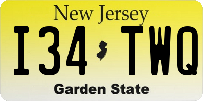 NJ license plate I34TWQ
