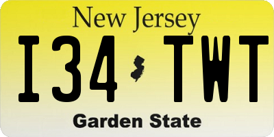 NJ license plate I34TWT