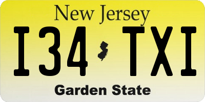 NJ license plate I34TXI