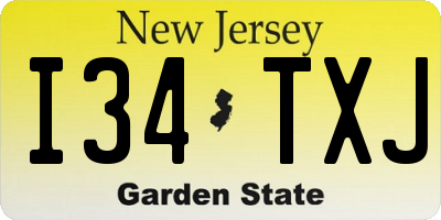 NJ license plate I34TXJ