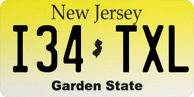 NJ license plate I34TXL