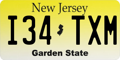 NJ license plate I34TXM