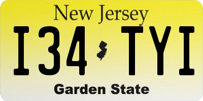 NJ license plate I34TYI