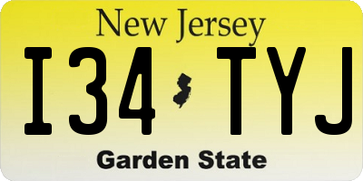 NJ license plate I34TYJ
