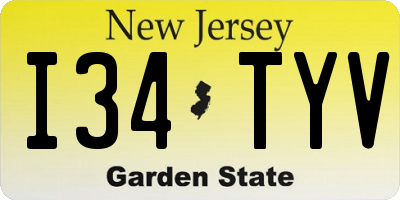 NJ license plate I34TYV