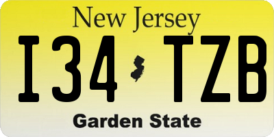 NJ license plate I34TZB