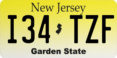 NJ license plate I34TZF