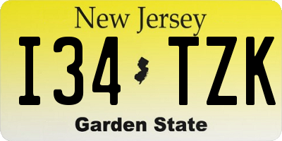 NJ license plate I34TZK