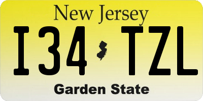 NJ license plate I34TZL