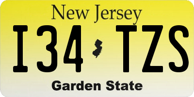 NJ license plate I34TZS