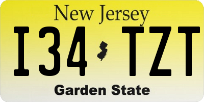 NJ license plate I34TZT