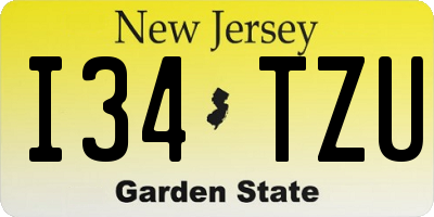 NJ license plate I34TZU