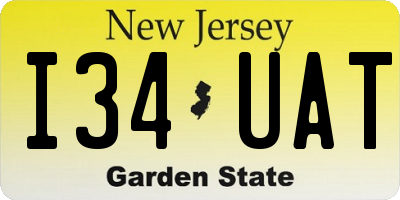 NJ license plate I34UAT