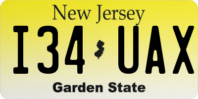 NJ license plate I34UAX