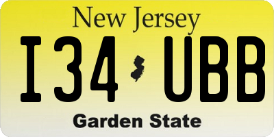 NJ license plate I34UBB