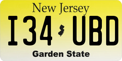 NJ license plate I34UBD