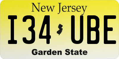 NJ license plate I34UBE