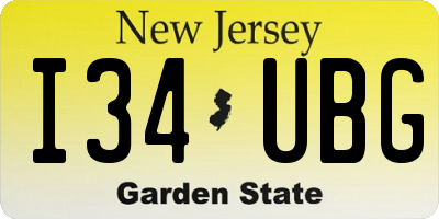 NJ license plate I34UBG