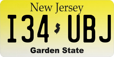 NJ license plate I34UBJ