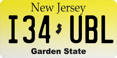 NJ license plate I34UBL