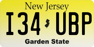 NJ license plate I34UBP