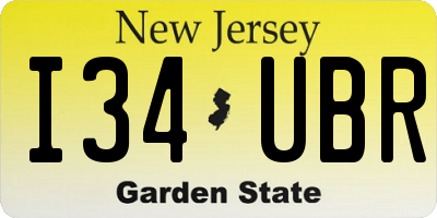 NJ license plate I34UBR