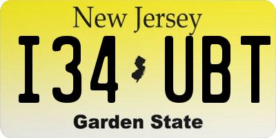 NJ license plate I34UBT